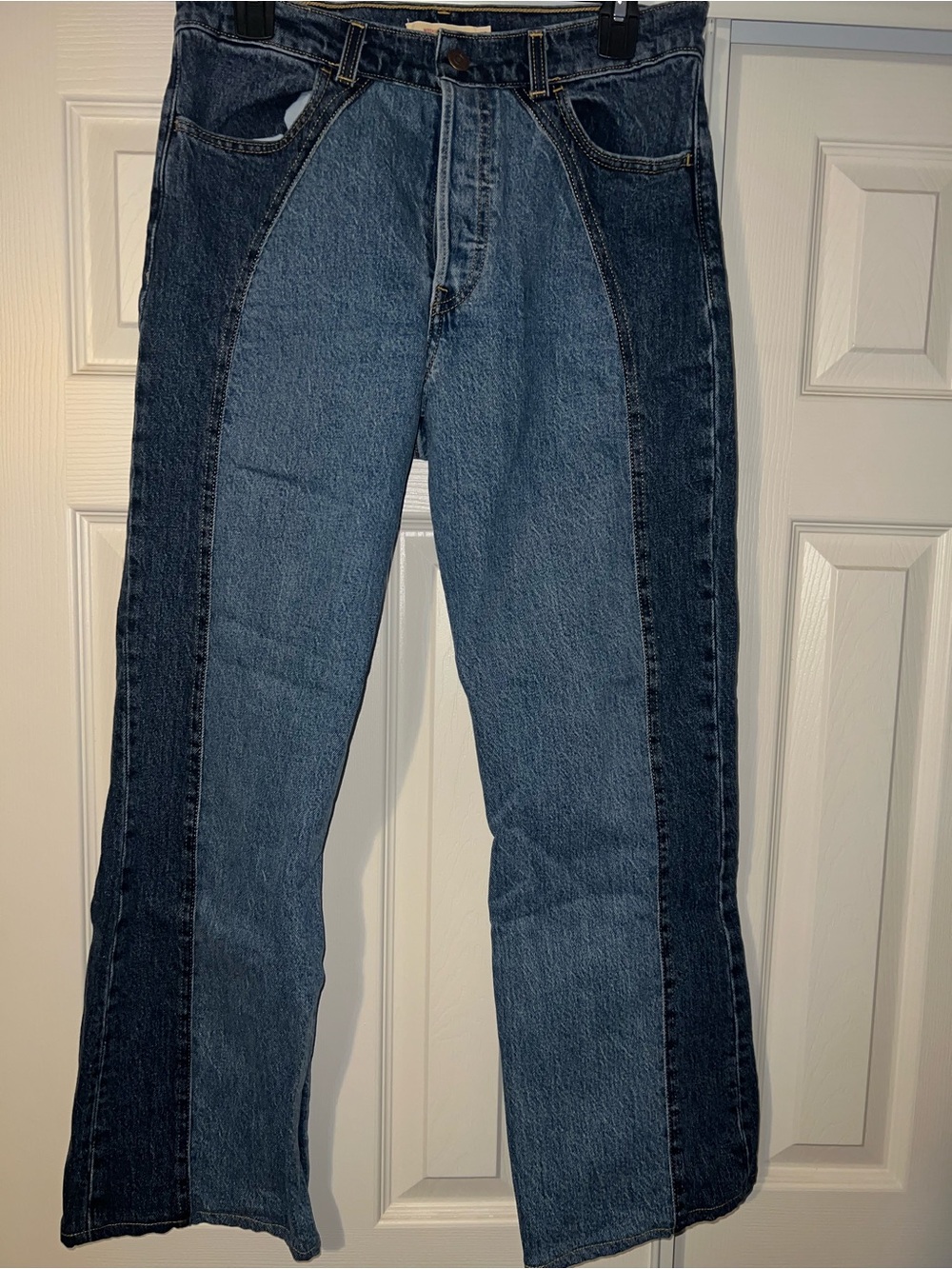 Levi's Blue Denim Jeans with Tan Leather Patch